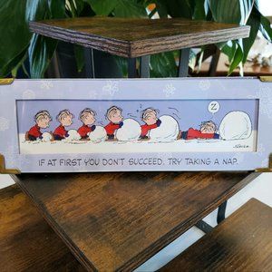 Hallmark Peanuts Gallery “Don’t Give Up!" Comic Strip Sign LINUS